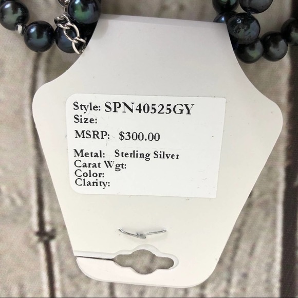 Savvy Cie Triple Strand Black Pearl Necklace NWT - Picture 6 of 10